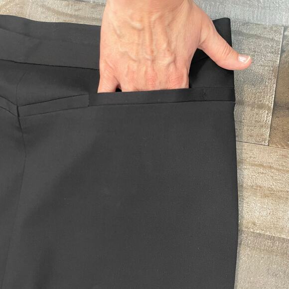 Theory Black Wool Blend Back Slit Side Zip Mini Skirt Women's Size 12 - Picture 7 of 11